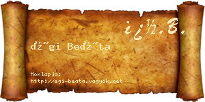 Égi Beáta névjegykártya